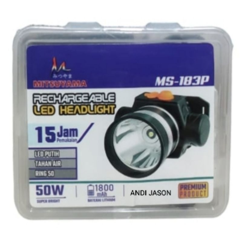 SENTER KEPALA PROFESIONAL 50 WATT CAHAYA PUTIH MITSUYAMA