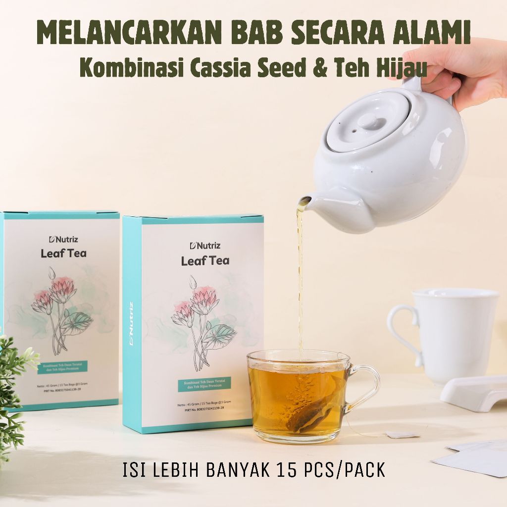 

D'Nutriz Leaf Tea Teh Hijau Pelancar BAB Alami | Mengatasi Susah BAB | Pelancar Pencernaan