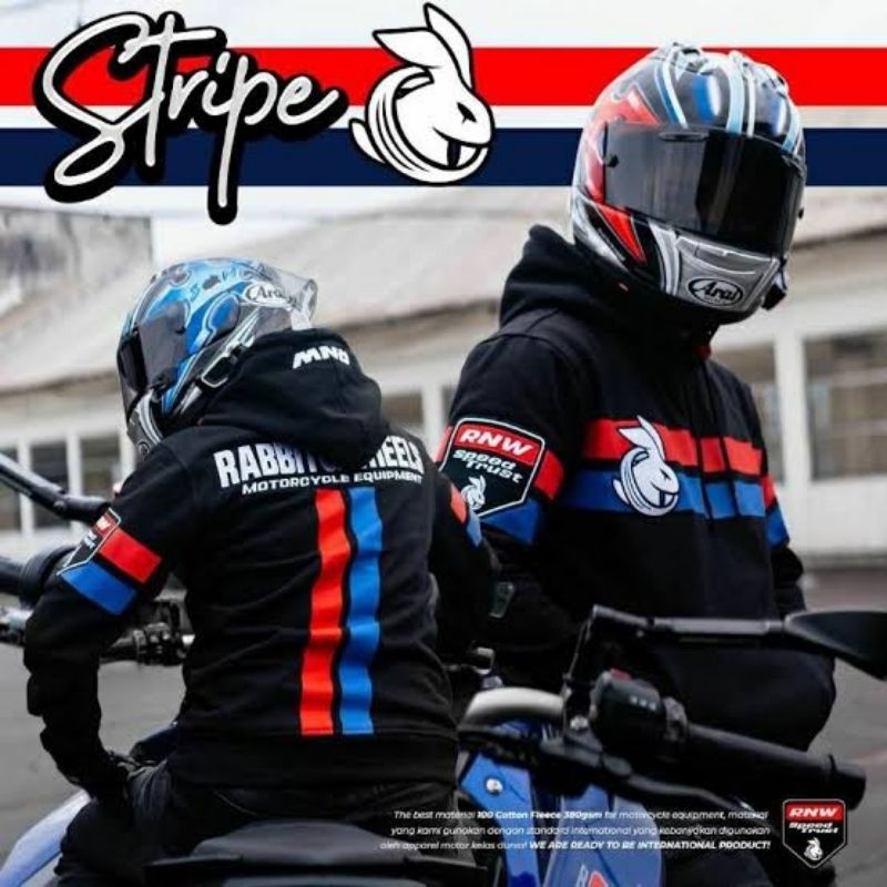 rabbit and wheels hoodie stripe