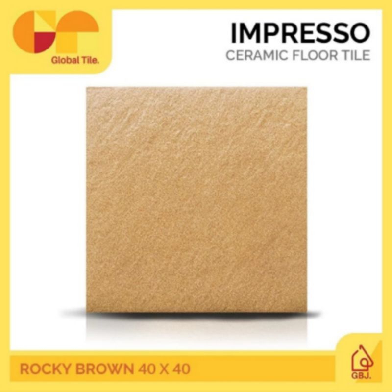 KERAMIK KASAR 40 X 40 ROCKY BROWN KIA IMPRESSO / KERAMIK LANTAI KASAR