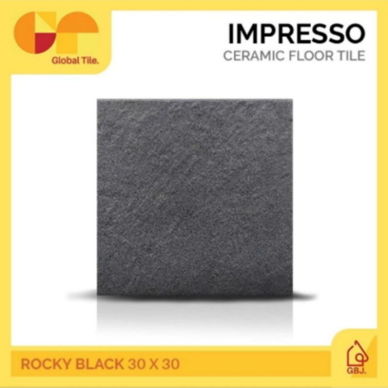 KERAMIK KASAR 30 X 30 ROCKY BLACK KIA IMPRESSO / KERAMIK LANTAI KASAR