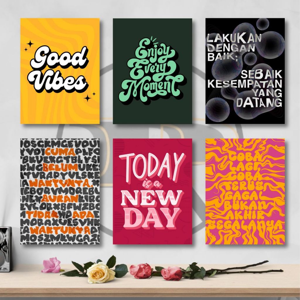 pusatquote Hiasan Dinding Poster Kata-kata Aesthetic Dekorasi Dinding Kamar