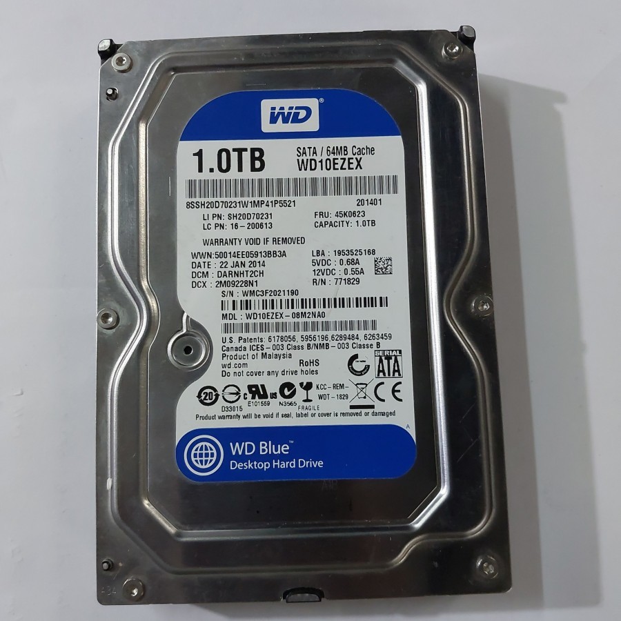 Hardisk 1tb 3.5inch sata WD BLUE cctv murah hdd pc komputer 1tb bekas ori