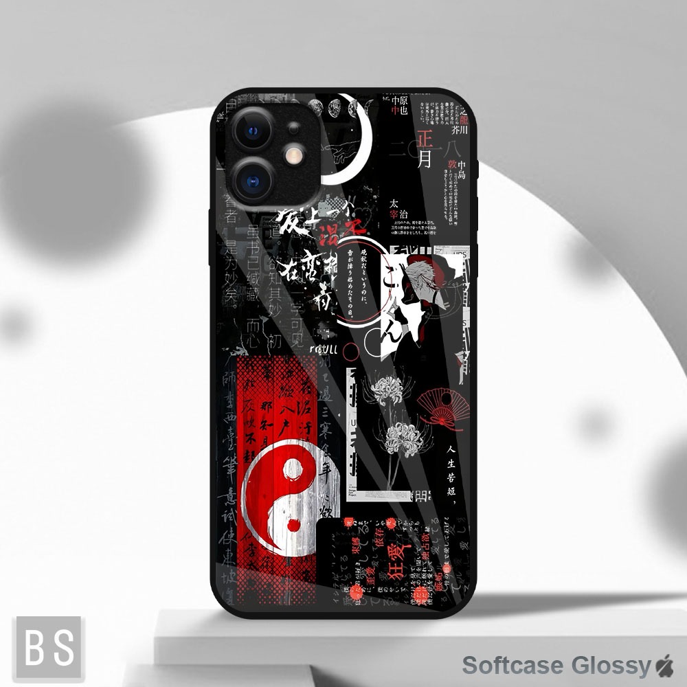 [ AF30 CHINESE WRITING ] Softcase Glossy Iphone 11 12 13 14 15 Pro Max Mini X XR 7 8 9 Case Premium 