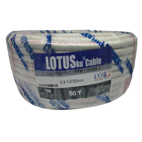 Kabel Listrik LOTUS NYM 3x1.5 3x1,5 50 Yard LOTUSKU 50Y Kawat