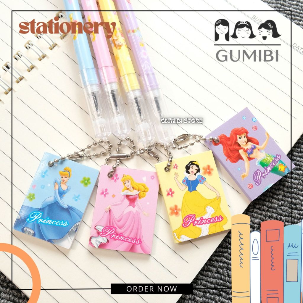 

PULPEN GANTUNGAN BUKU PRINCESS PEN GEL LUCU PULPEN GANTUNG NOTEBOOK MINI PRINCESS GUMIBI STORE