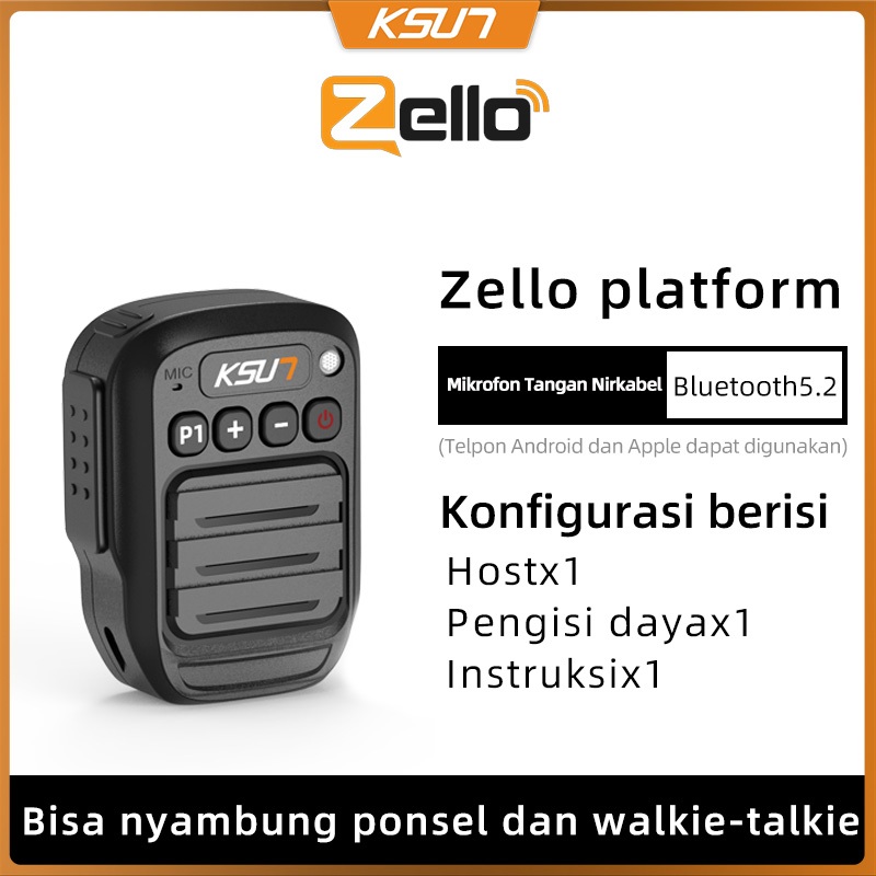 KSUN B60 Bluetooth Microphone PTT Walkie Talkie Portable Mini Speaker Wireless Microphone for KSUN Z