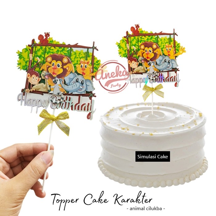 Topper Cake Karakter Animal / Hiasan Kue Topper Animal / Toper Kue Karakter Animal Zoo / Cake Topper