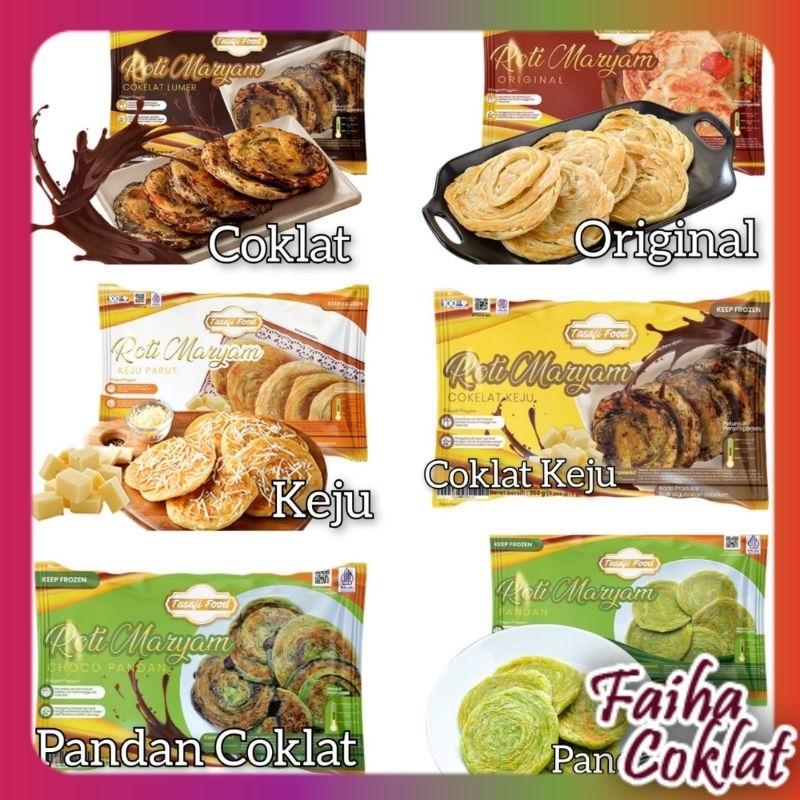 

Frozen Food Roti Maryam Rasa Ori /Coklat/Keju/Coklat Keju/Pandan/Coklat Pandan isi 5 pcs