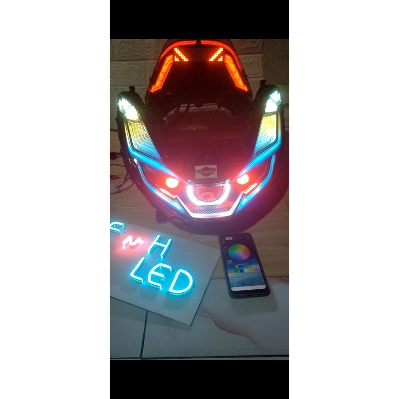 FULL SET LAMPU DEPAN PCX 160 SINGGLE BILED D2 LASER