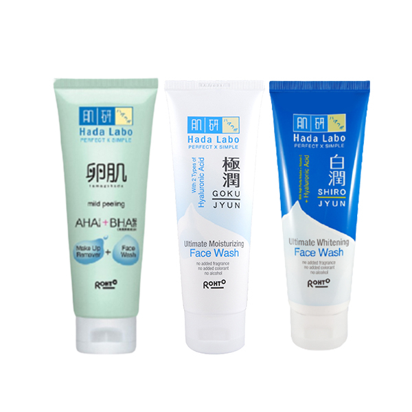 HADA LABO GOKUJYUN/HADA LABO SHIROJYUN/HADA LABO AHA BHA FACE WASH 100 ML 50 ML ~ ORIGINAL 100%
