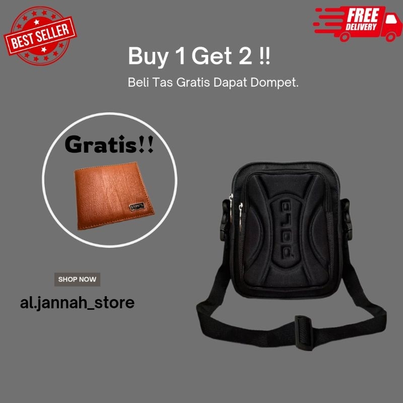 PAKET 2IN1 TAS SELEMPANG BAHU PRIA GRATIS DOMPET MURAH KUALITAS TERBAIK BISA UNTUK HAMPERS DAN KADO 