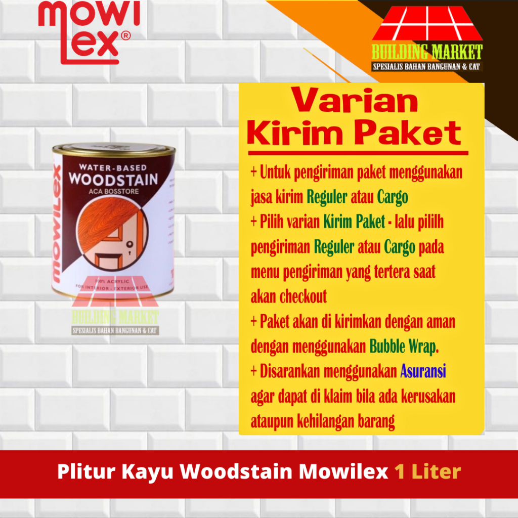 PLITUR POLITUR KAYU WOODSTAIN MOWILEX WATER BASED 1 LITER PAKET