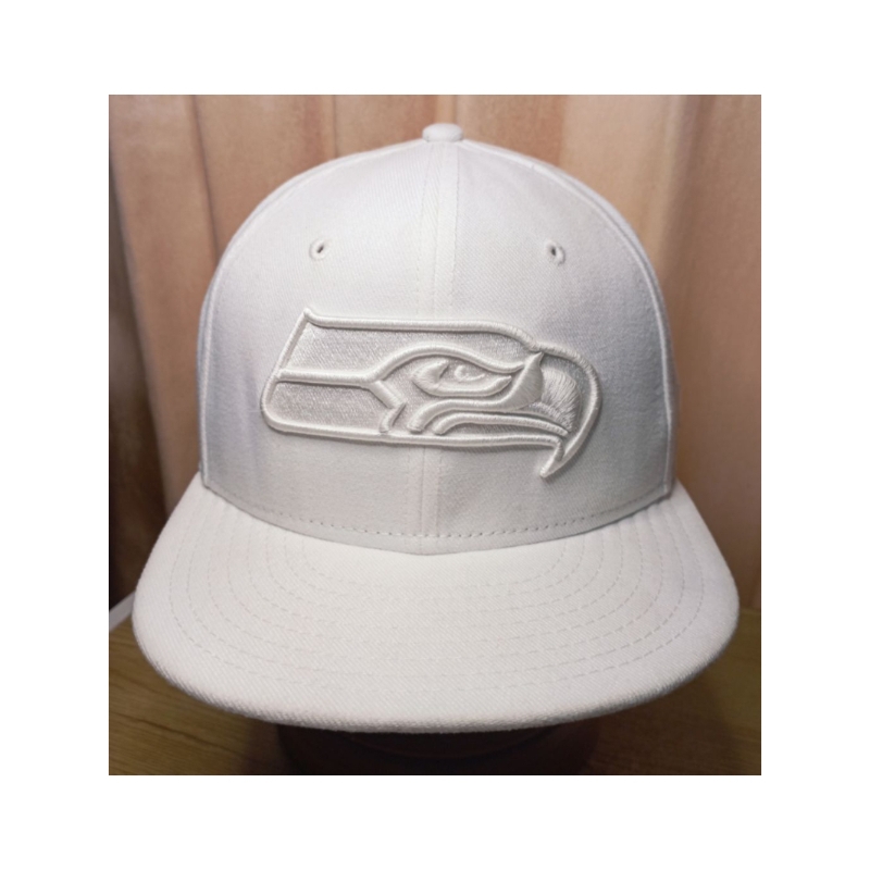 Topi Original New Era fitted size 7 5/8 (60.6 cm) logo bordir 'Seattle Seahawks' & logo bordir scrip