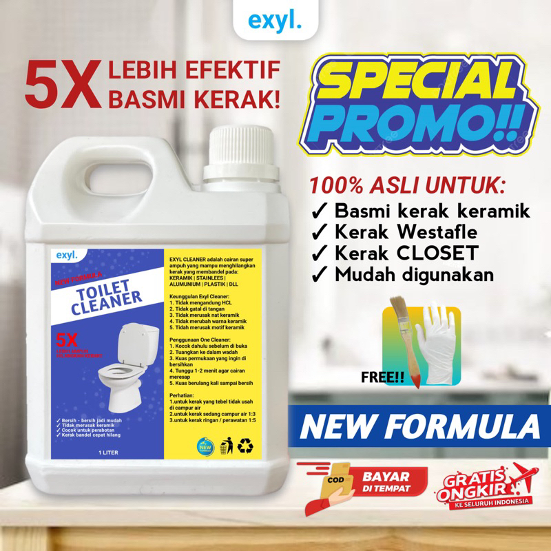Toilet Cleaner 1 LITER Pembersih Kerak Bandel Wc Kloset Keramik Stainless Gayung Ember Kran Kamar Ma