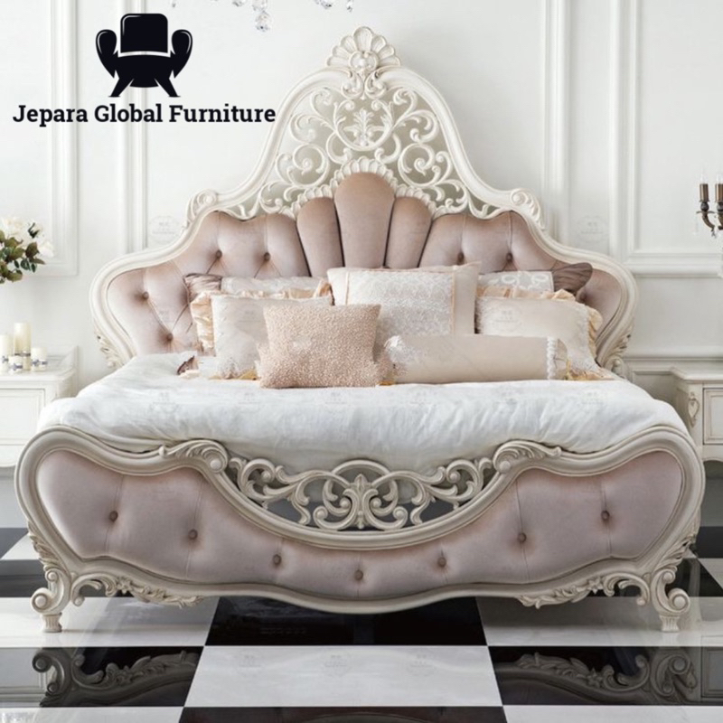 Dipan Tempat Tidur Ukir Jati french - Divan Ukir Jati - dipan jati solid - Dipan ukir modern - dipan