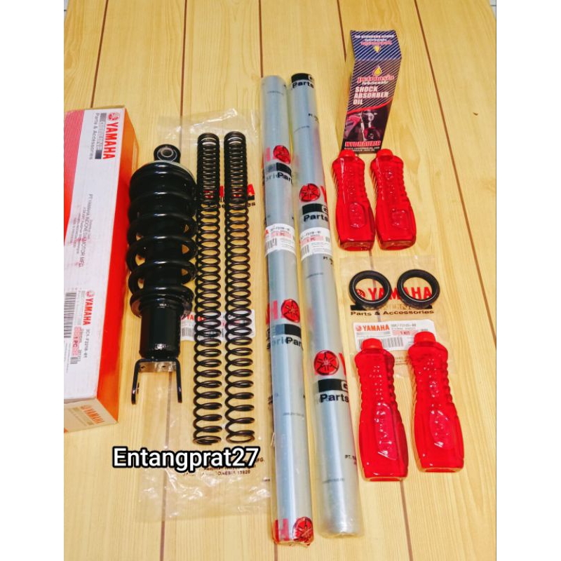 Paketan As shock Depan 3C1 + Per Shock + Shockbereker Belakang + Oil Shock 4 botol Free Seal Shock Y