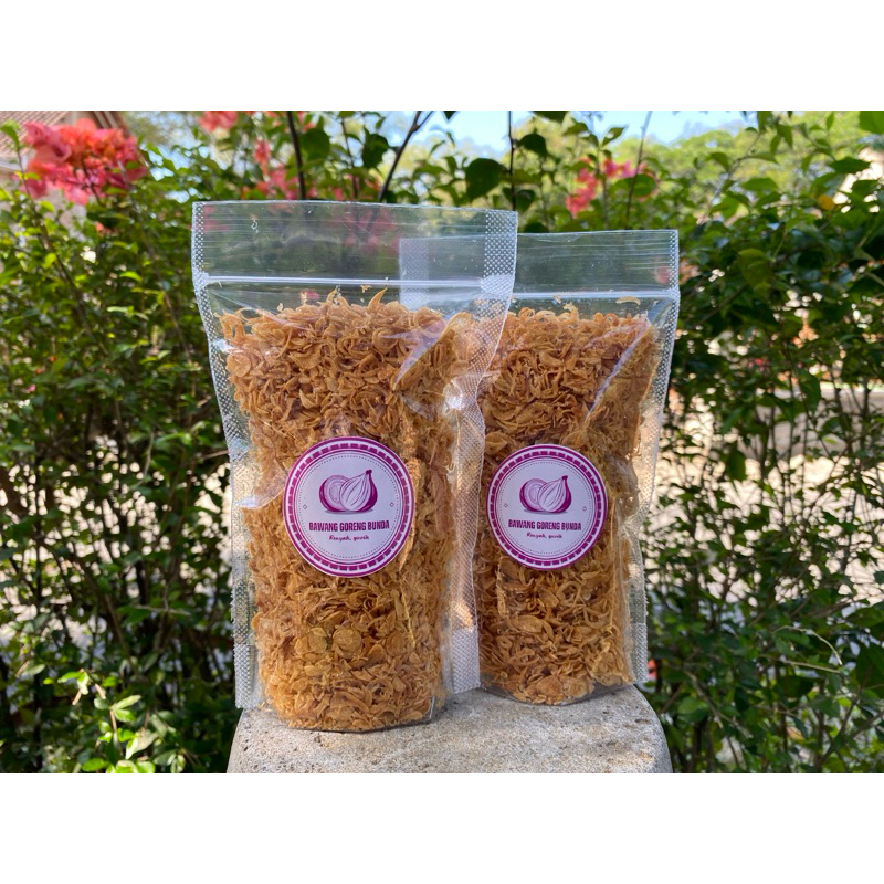 

Bawang Goreng Berat 100 gram, 100% Murni Tanpa Campuran Tepung (HALAL)