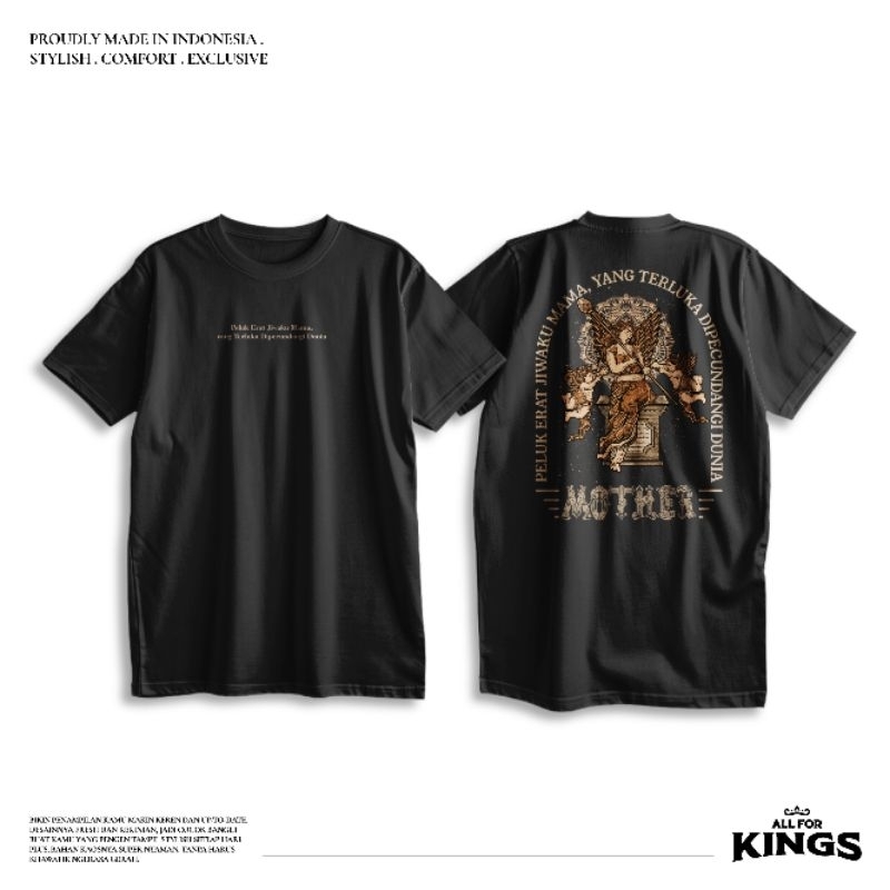 All For Kings T-Shirt Kaos Mama Malaikat Cupid Exclusive Hitam
