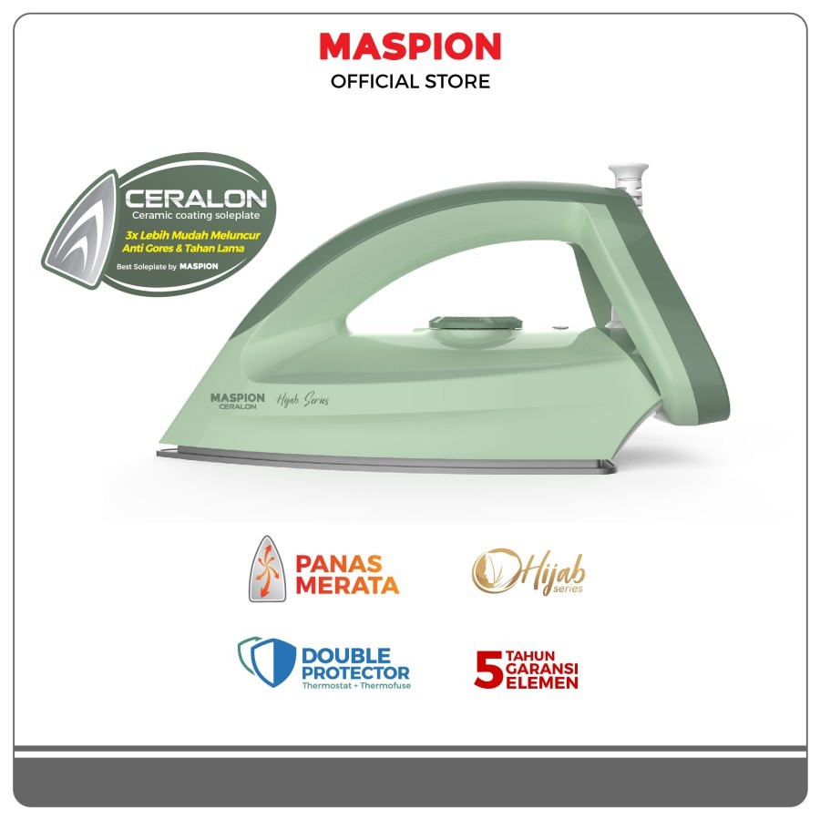 Maspion HA365 Setrika Ceralon Hijab Series 350Watt HA-365 BATAM