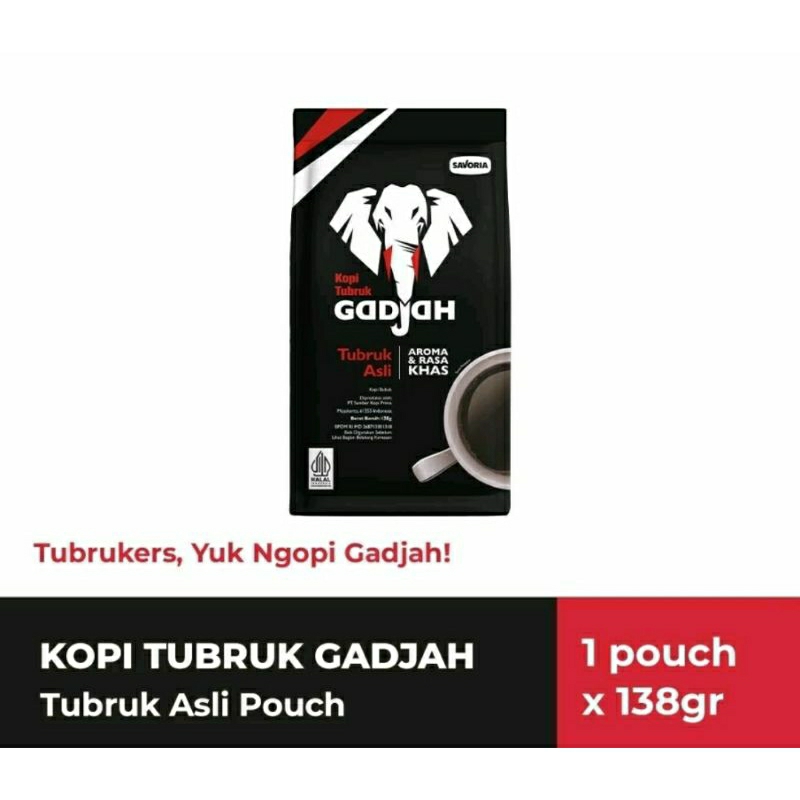 

Kopi Gadjah Tubruk Asli Kopi Bubuk 138gr