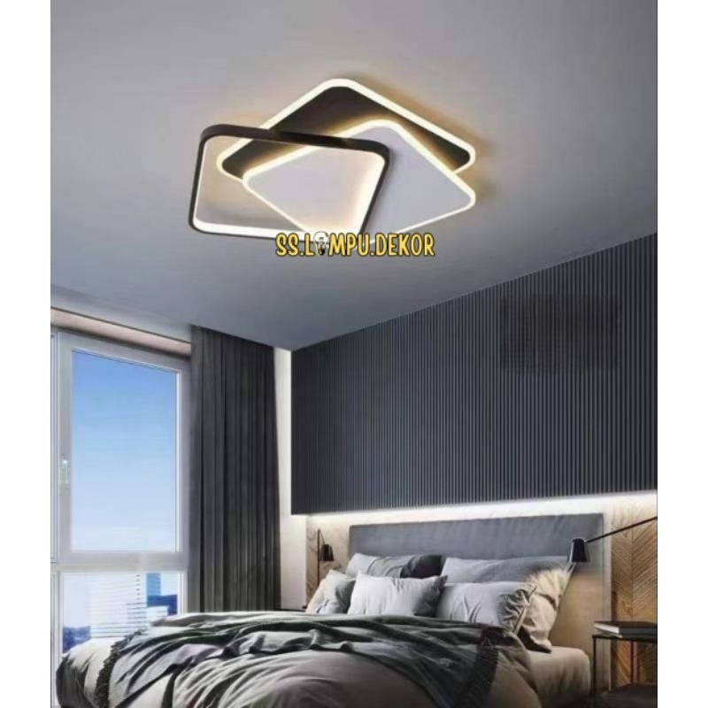 Lampu Plafon Minimalis LED Kotak Modern Hias Kamar Ruang Tamu