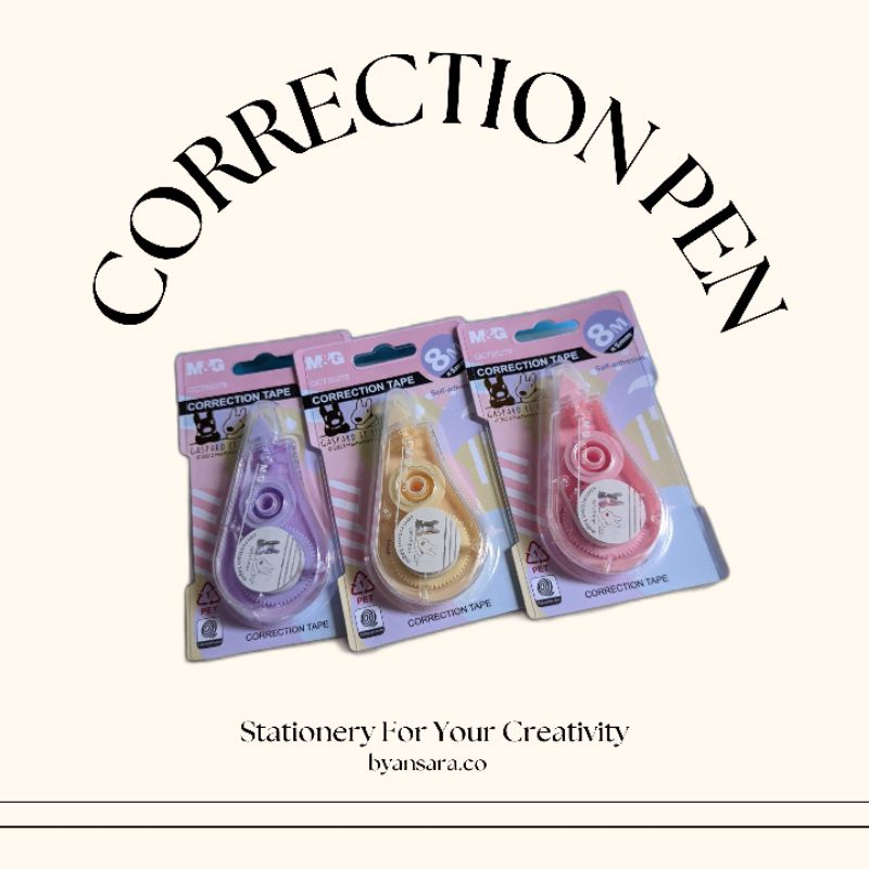 

Correction Pen | Correction Tape | Tipe x | Penghapus bolpen