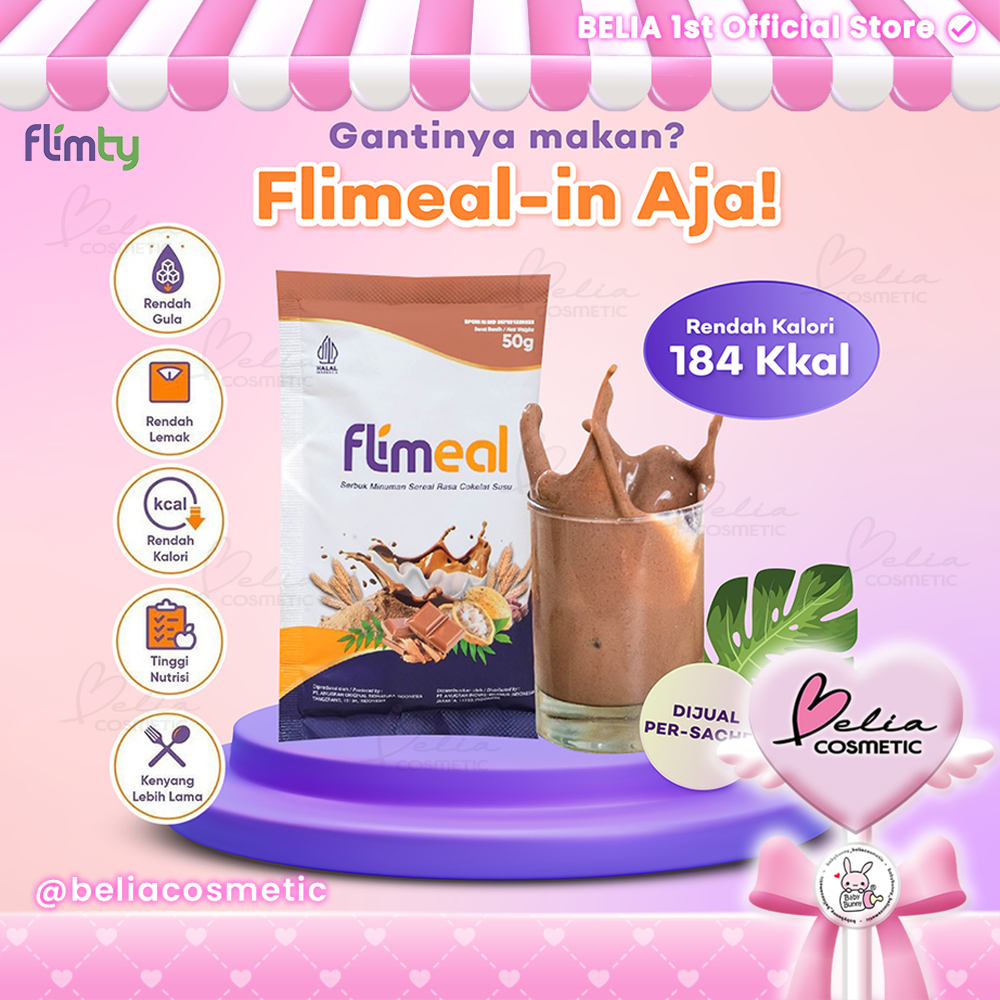 

❤ BELIA ❤ FLIMEAL Meal Replacement | minuman Pengganti Makanan Cokelat | Cokelat Susu 50g | FLIMTY