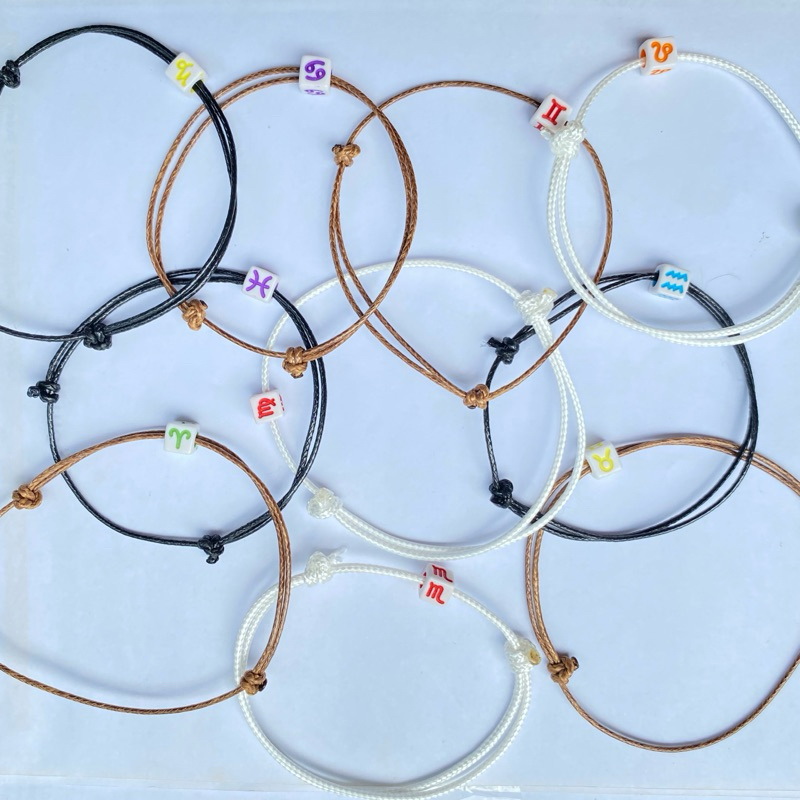 Gelang Zodiak | Gelang Tali Korea Zodiak Dadu