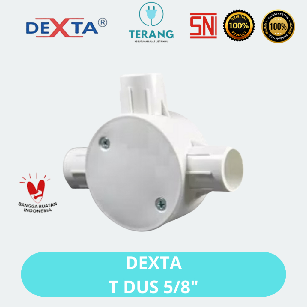 DEXTA T DUS  Tdus Tee dus Listrik cabang 3 Pipa Listrik 20mm Putih terminal sambung kabel