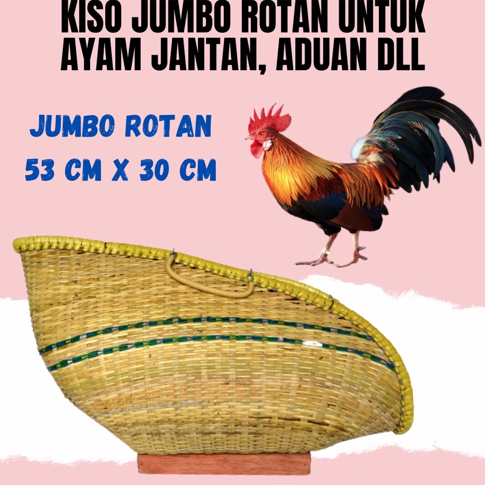 Garansi Mutu KISO AYAM JUMBO FULL ROTAN UKURAN JUMBO UNTUK AYAM JANTAN BANGKOK PELUNG BIRMA DLL