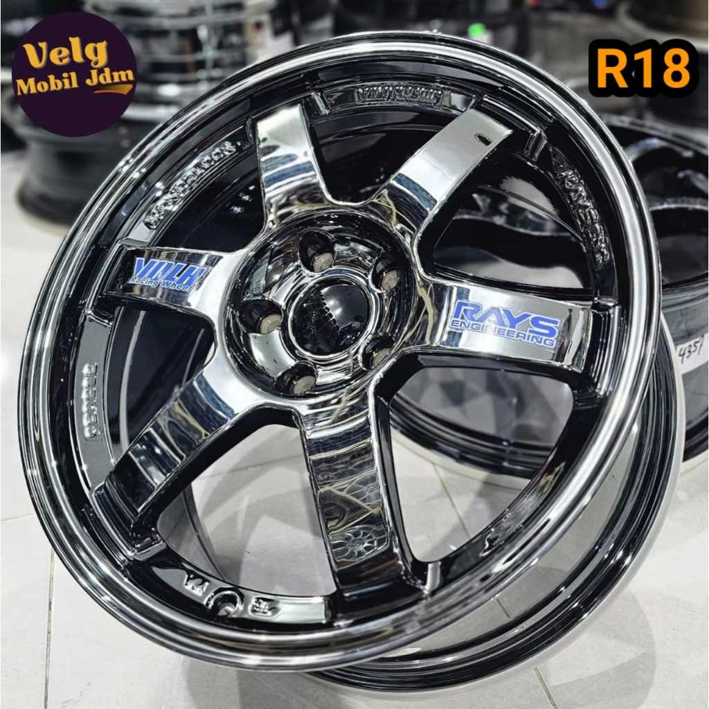 velg mobil 18 TE37 BLACK CROME ET 42 R18 Innova hrv crv civic brv rush