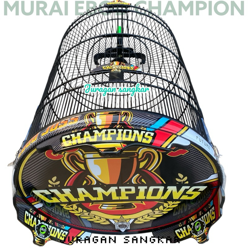 SANGKAR KANDANG MURAI EBOD PVC DECAL CHAMPION