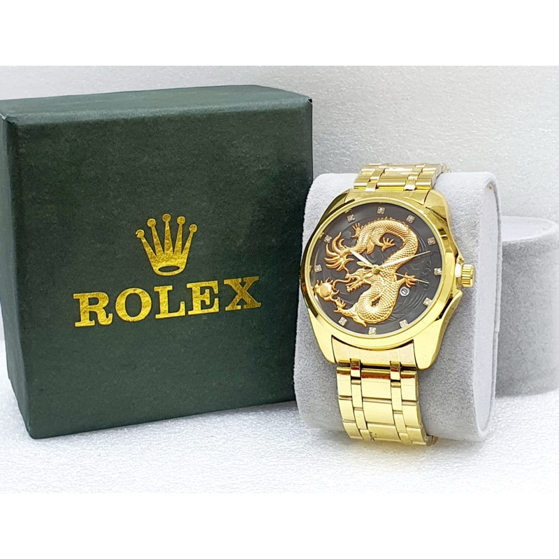 Jam Tangan Pria Rolex Dragon Rantai Steinless Solid Free Box Exclusive