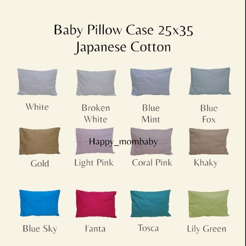 SARUNG BANTAL BAYI POLOS KATUN JEPANG SARUNG BANTAL GULING BAYI POLOS KATUN JEPANG