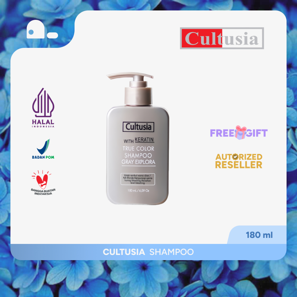Cultusia True Color Shampoo Grey Explora 180 ML | Keratin Shampo Hair Color Bleaching Rambut Gray