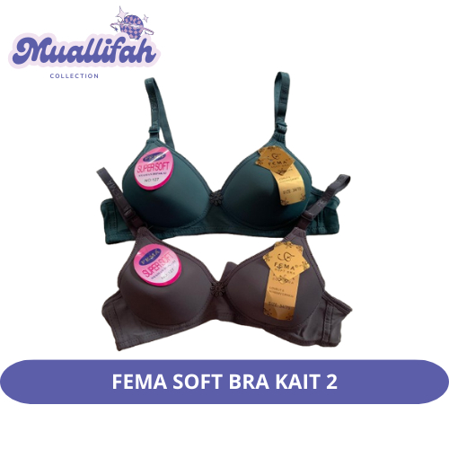 BRA FEMA KAIT 2 CUP A KECIL BUSA SEDANG/BH POLOS WANITA FEMA 34-40