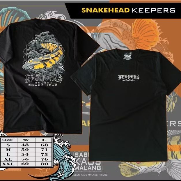Kaos channa oren baju T-shirt atasan pakaian pria distro predator fish limbata maru snakehead