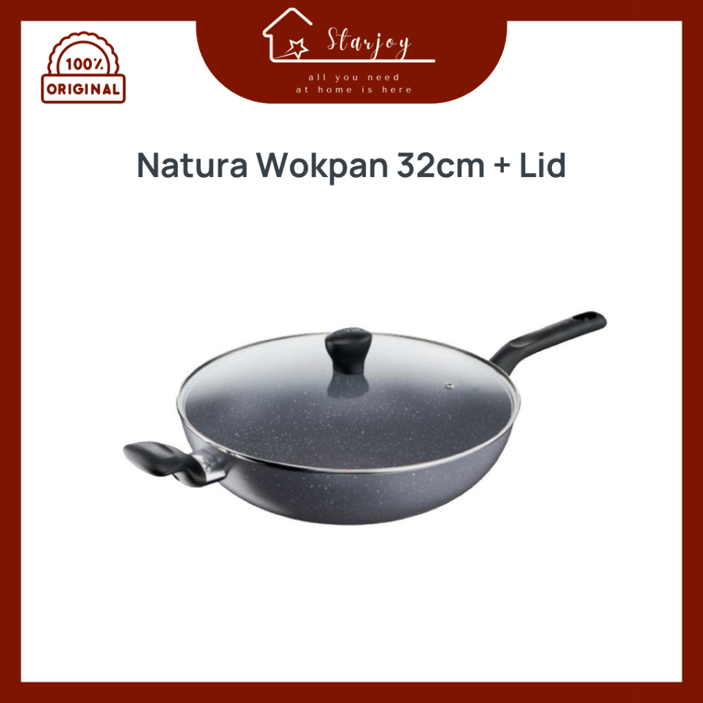 Tefal Natura Wokpan 32cm Dengan Tutup | Tefal Panci Wajan Anti Lengket