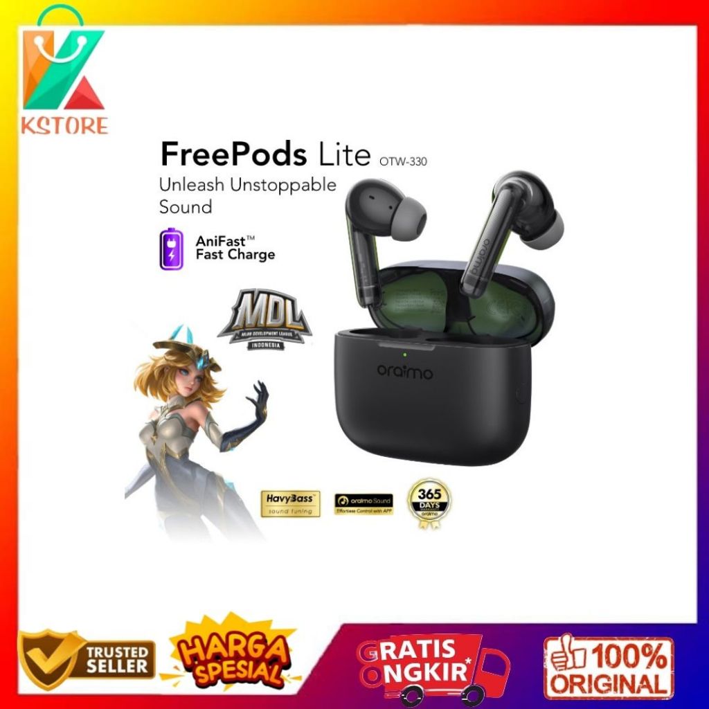 ORAIMO X MDL TWS Earphone Bluetooth Freepods lite OTW - 330