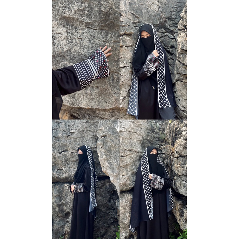 PO Abaya Kaffiyeh/Abaya Palestina/Abaya motif semangka Palestina/Abaya Arab