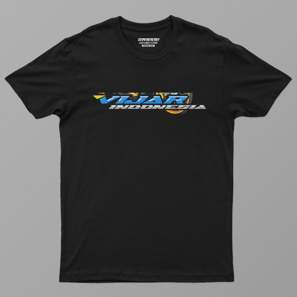 Kaos T Shirt Baju Pria Wanita Casual VIJAR Streetwear Hitam Murah Original