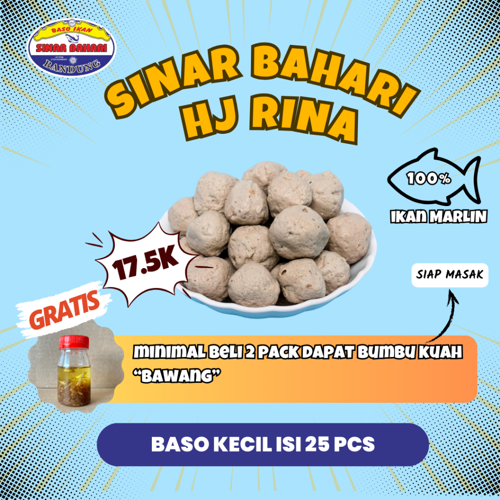 

Bakso Baso Ikan Sinar Bahari Varian Kecil Bumbu Kuah Tuna Berkualitas Enak Murah 25 Butir