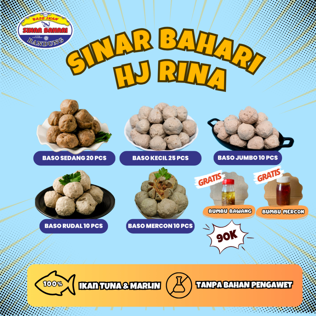 

Bakso Baso Ikan Sinar Bahari Paket Komplit Bumbu Kuah Tuna Berkualitas Enak Murah