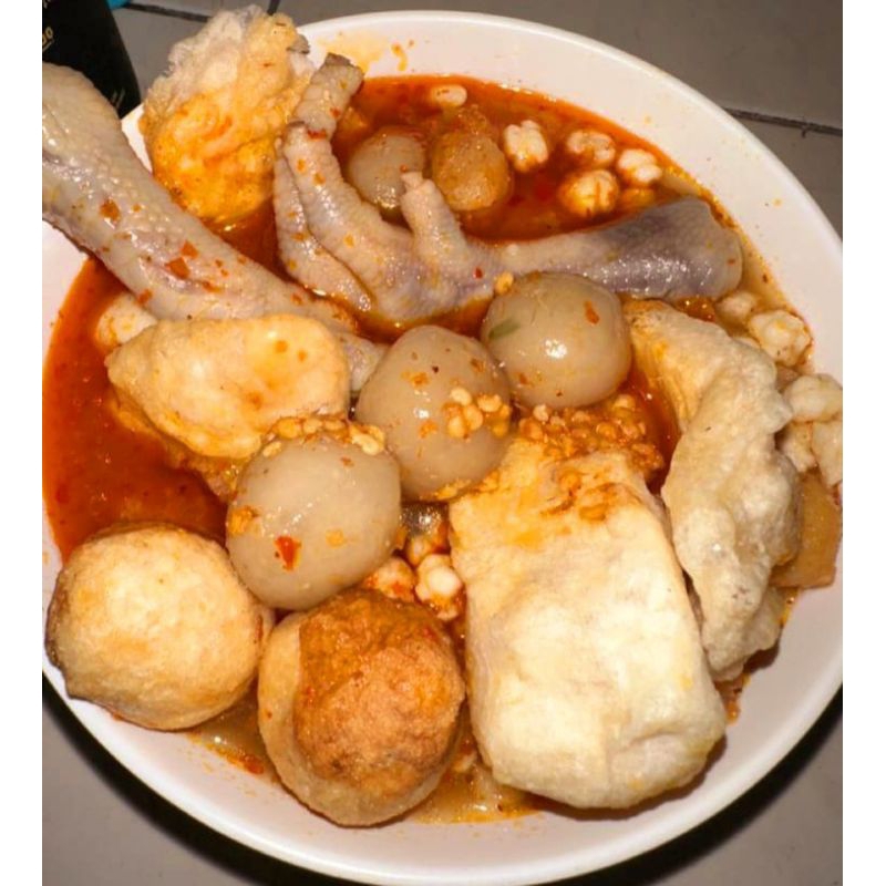

baso Aci isi ayam suwir mercon xtra Chili oil pedas