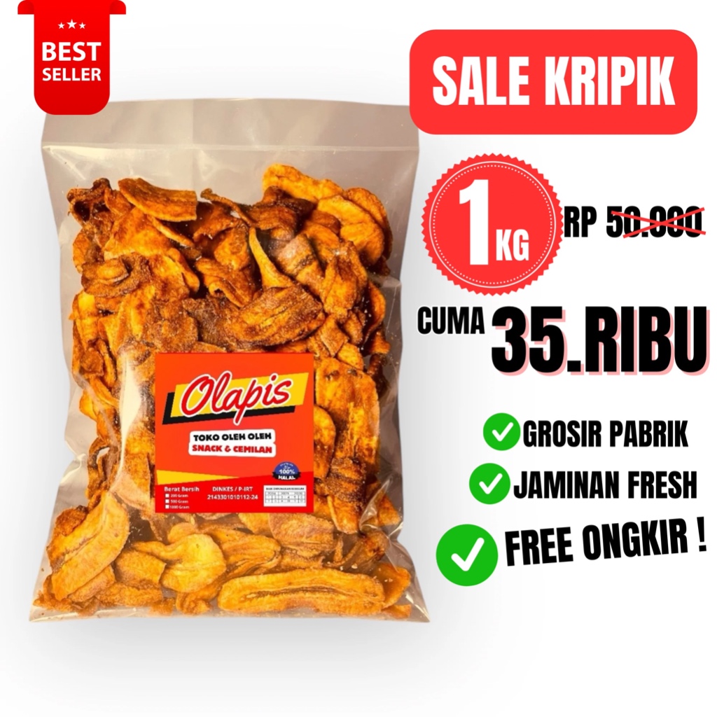 

[1KG] KERIPIK SALE PISANG MANIS KRIUK GROSIR