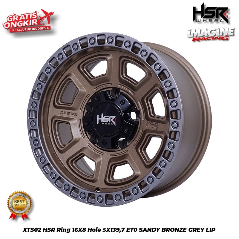 Velg mobil hsr xts02 ring 16 hole 5x139,7 untuk taft jimny katana feroza