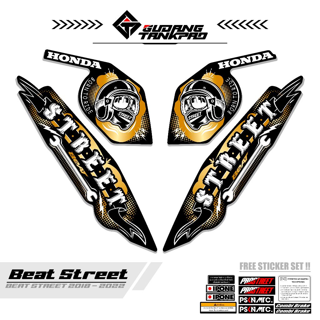 STRIPING HONDA BEAT STREET 2023 KODE 1 STIKER VARIASI HONDA BEAT STREET 2023