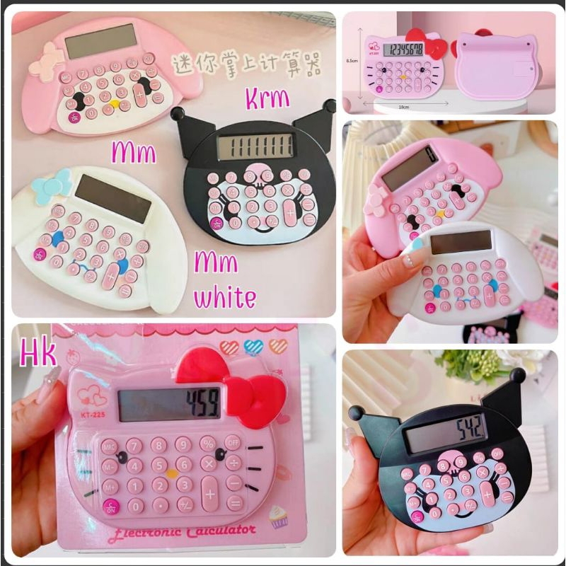 

Calculator mini / kalkulator mini kepala kuromi cinnamoroll hellokitty melody uk 10x8.5