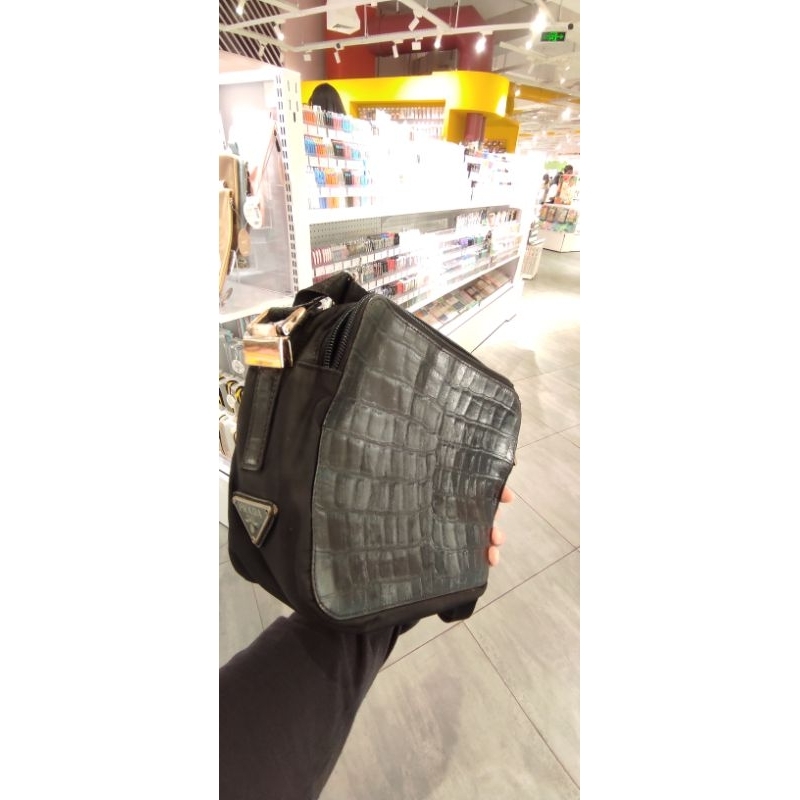 Prada Vintage Camera Bag Croco